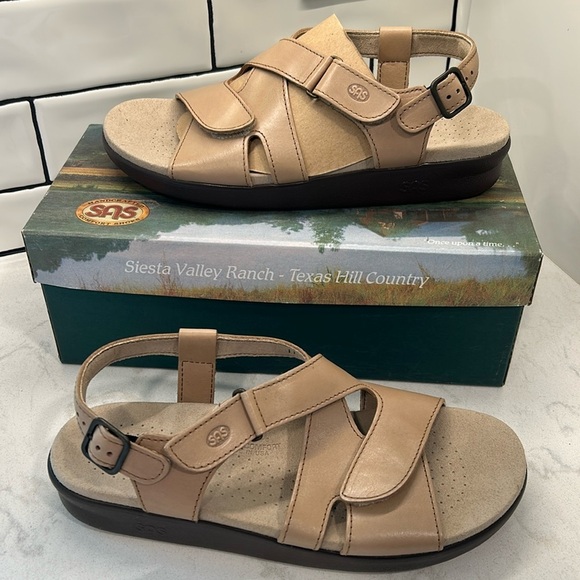 SAS Huggy - All Day Sandal Truffle Leather Women’s Size 11 N - Picture 1 of 16